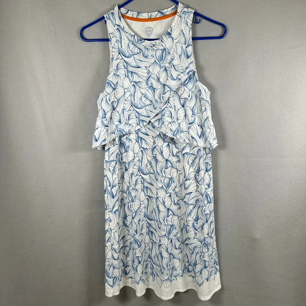 Tory Burch Kaley Ellora Pima Cotton Sundress White Blue Size XS Summer